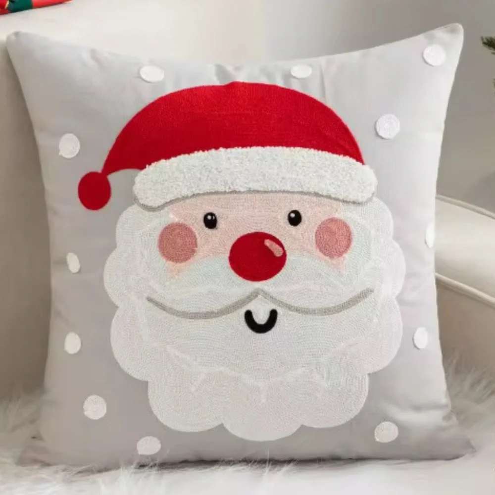 Festive Santa Claus Holiday Fuzzy Pillowcase
